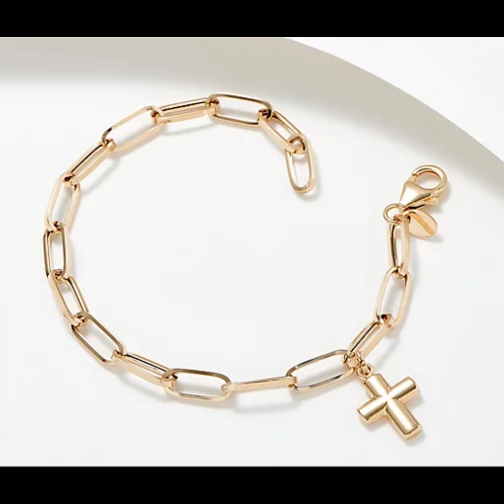 EternaGold paperclip chain motif bracelet, 14k gold